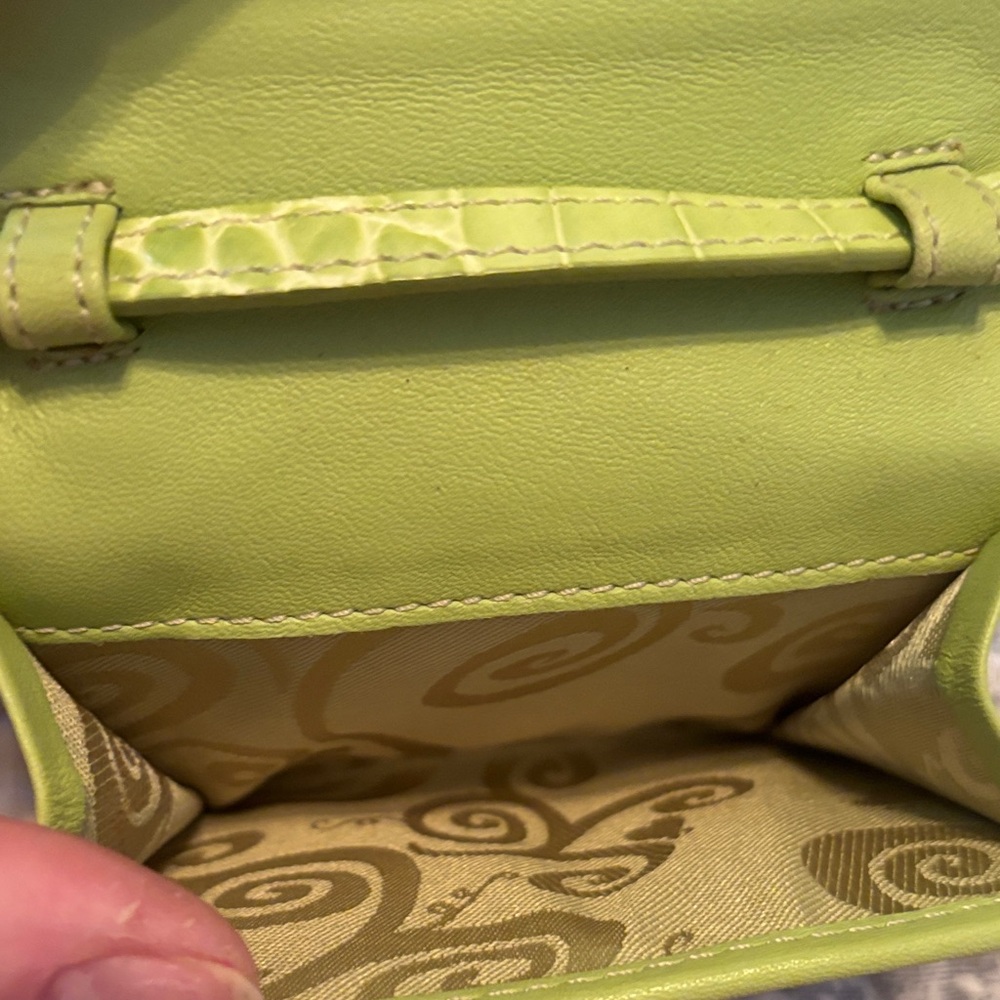 Brighton Lime Crocodile-Embossed Crossbody Bag/ Wallet - Picture 2 of 4